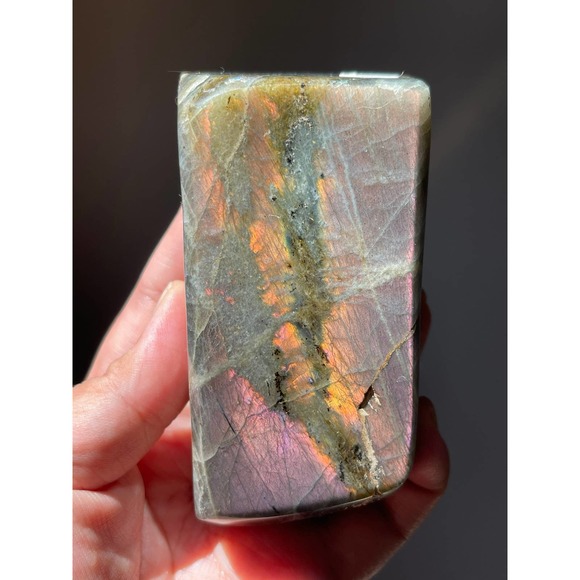 Purple Pink Sunset Labradorite Freeform | Double Sided Flashy Labradorite - Picture 6 of 9